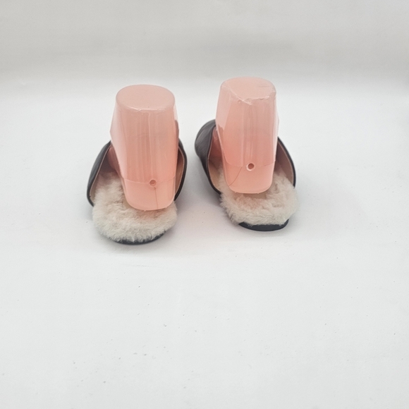 Le Monde Beryl Regency Black Lambskin Leather Shearling Mules Women’s Size 40.5 - Picture 8 of 11